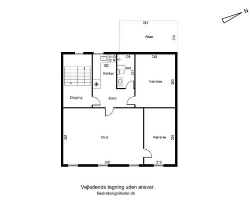 Flot 2-værelses lejlighed - OBS nyt køkken og badeværelse