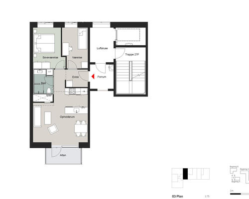 3 værelses lejlighed i København S