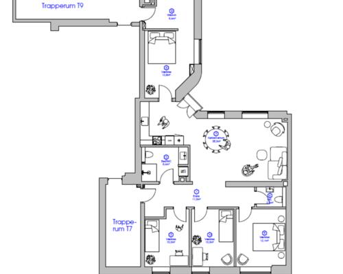 5 værelses lejlighed i København K