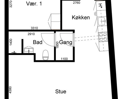 2 værelses lejlighed i Viborg