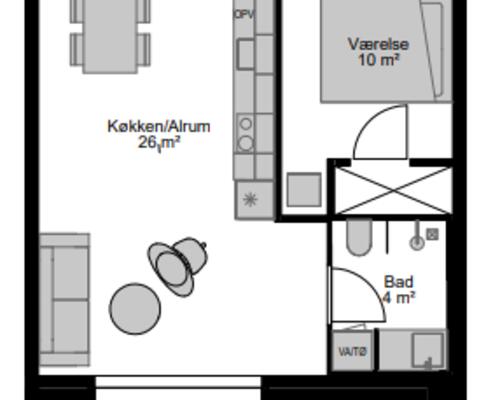 2 værelses lejlighed i Aalborg