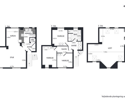 Skønt rækkehus/lejlighed i 3 plan med 4 soveværelser og privat forhave