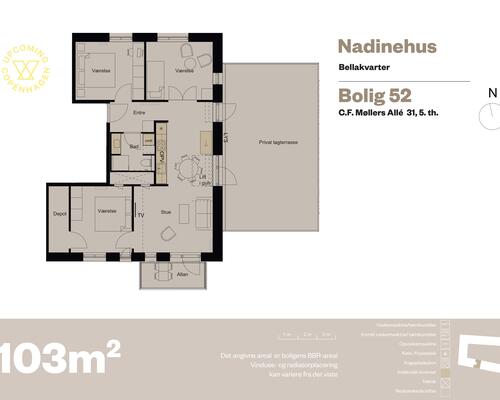 4 værelses lejlighed i København S