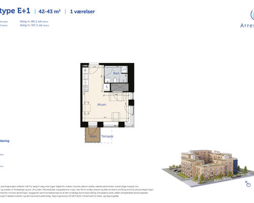 1 værelses lejlighed i Risskov