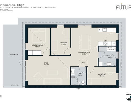 4 værelses hus i Odense N