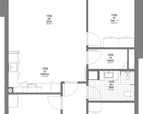 4 værelses lejlighed i Brande
