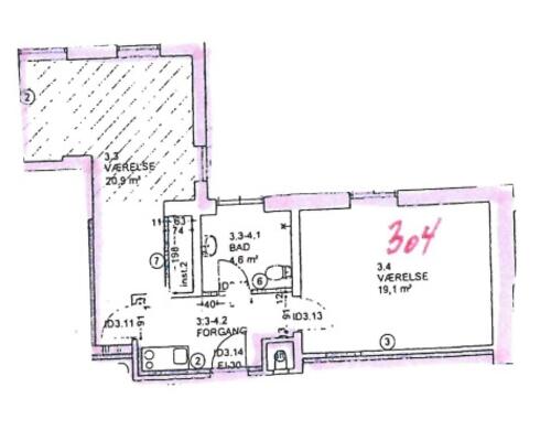 2 værelses lejlighed i Århus C