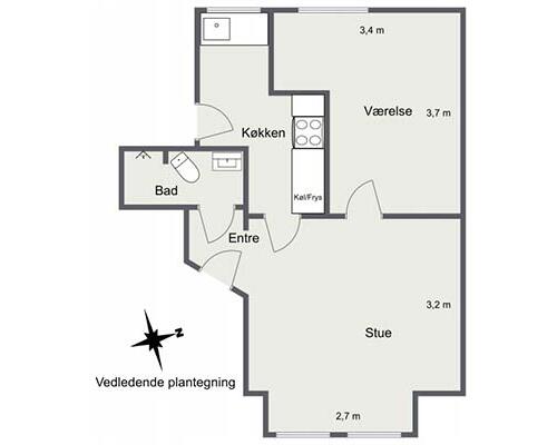 2 værelses lejlighed i Aalborg