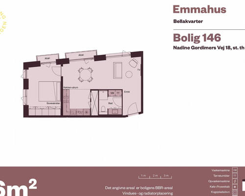 2 værelses lejlighed i København S