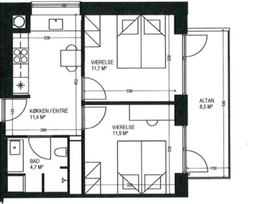 2 værelses lejlighed i Århus C