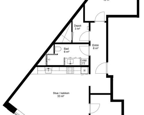 3 værelses lejlighed i Risskov