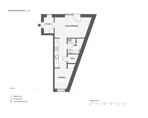 Lækker 2-værelses i Odense C med perfekt placering! - KUN 2 MÅNEDERS DEPOSITUM