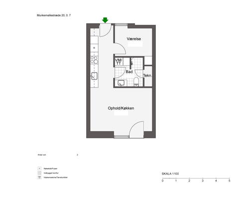 Velindrettet og lækker 2-værelses i centrum af Odense!