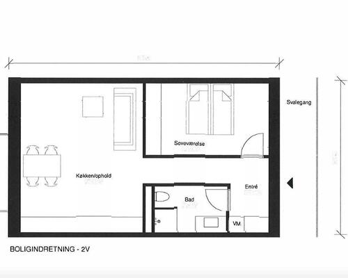 2-vær. i nyere ejendom i centrum
