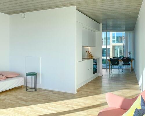 1-plans rækkehus i Nye