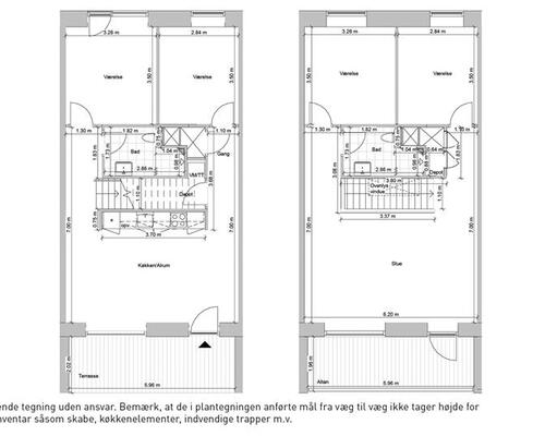 Rummelig bolig med solrig altan og terrasse