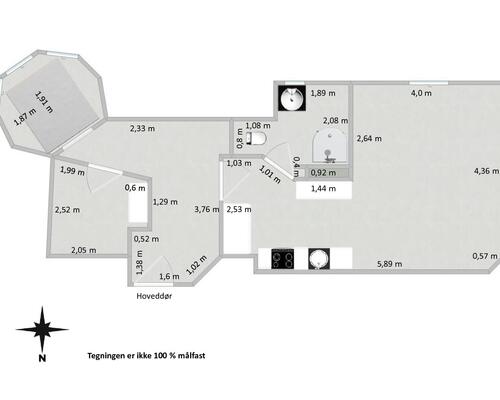 Dejlig  2-Værelses Lejlighed Centralt I Hjørring