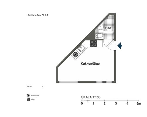 1 værelses lejlighed i Odense C
