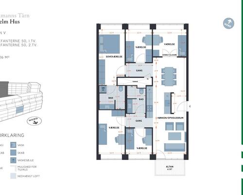 6 værelses lejlighed i København V