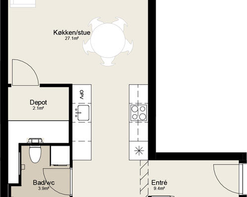 3 værelses lejlighed i Randers SV