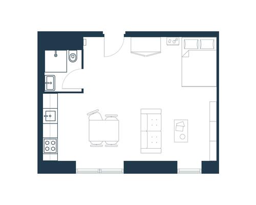 1 værelses lejlighed på Trekroner Centervej i Roskilde udlejes