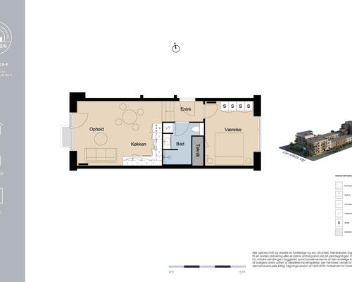 2 værelses lejlighed i København S