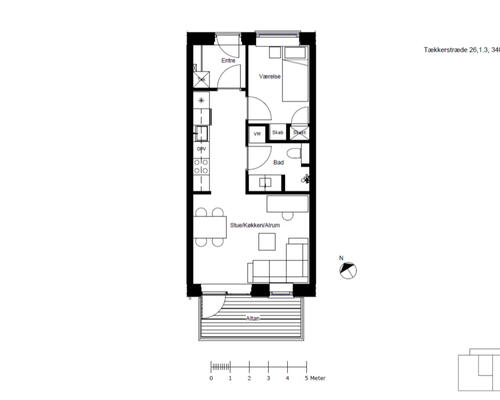 Lys 2-værelses bolig med solrig altan