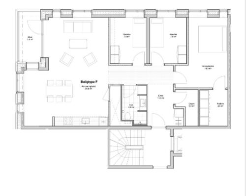 Nyopført 4-værelses lejlighed med gratis parkering