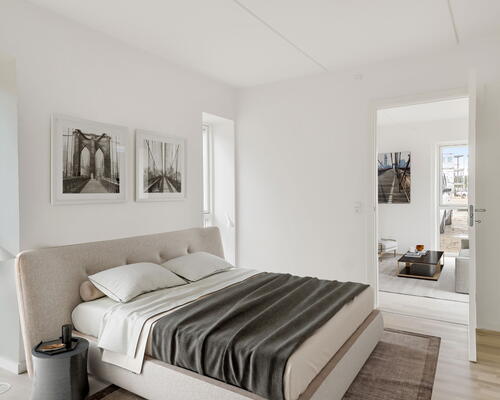 Egedal Stationsby - God 3 vær. lejlighed med privat terrasse ud mod de grønne områder