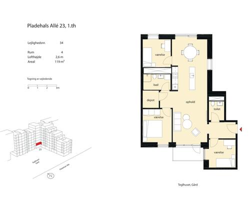 4 værelses lejlighed i København SV