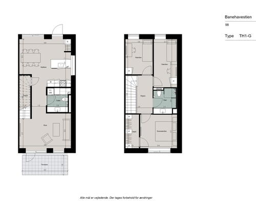 Flot og rummelig 2-plans rækkehus med moderne køkken, god planløsning med plads til familien og egen have. - Ingen bindingsperiode!