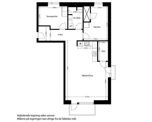 3 værelses lejlighed i Slagelse