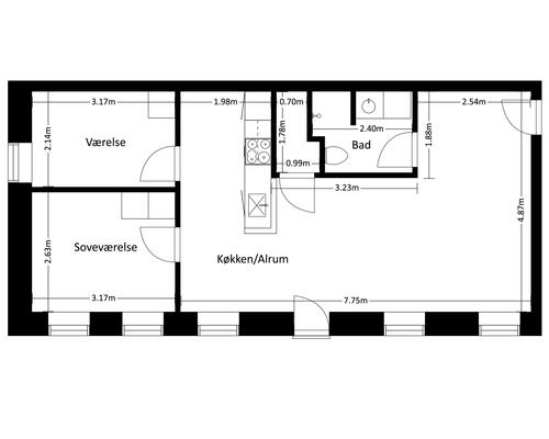 3 værelses lejlighed i Frederikssund
