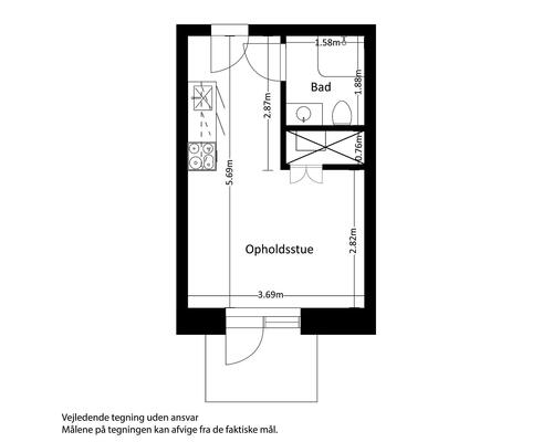 1 værelses lejlighed i Risskov