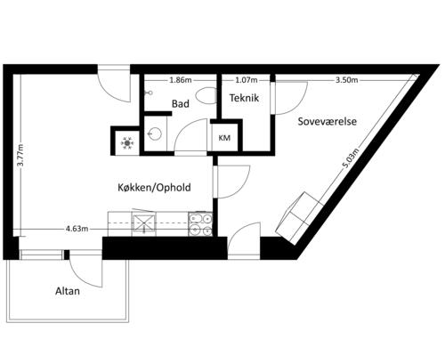 2 værelses lejlighed i Risskov