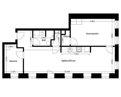3 værelses lejlighed i Frederikssund