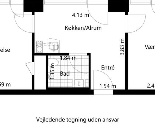 2 værelses lejlighed i Valby