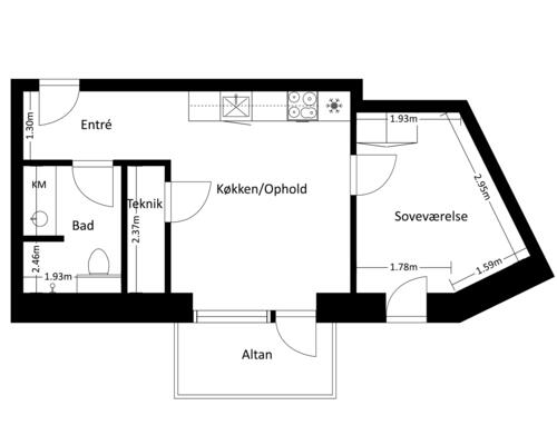 2 værelses lejlighed i Risskov