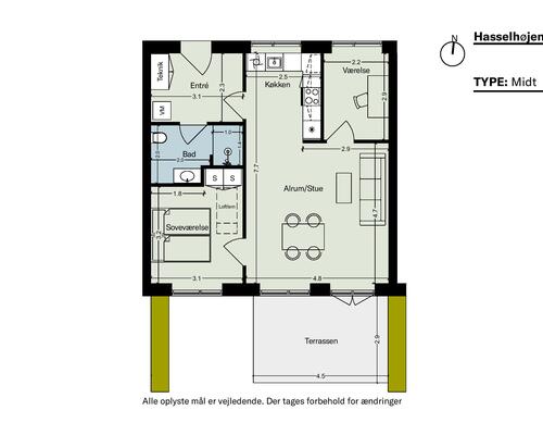 3 værelses lejlighed i Helsinge