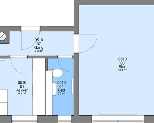 1 værelses lejlighed i Frederikshavn