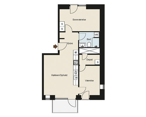 3 værelses lejlighed i Brøndby