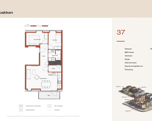 3 værelses lejlighed i Hedehusene