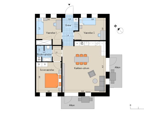 4 værelses lejlighed i Hillerød