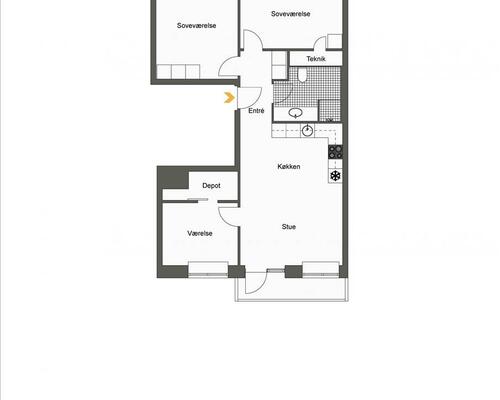 4 værelses lejlighed i København SV