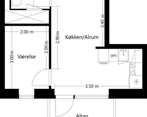 2 værelses lejlighed i Tilst