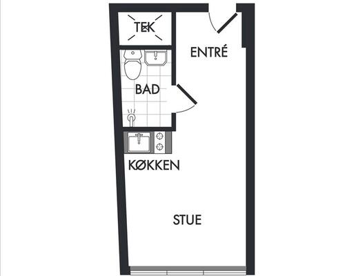 1 værelses lejlighed i Frederiksberg