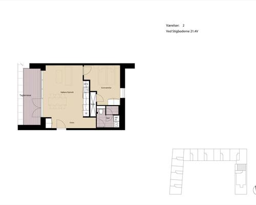 2 værelses lejlighed i København SV