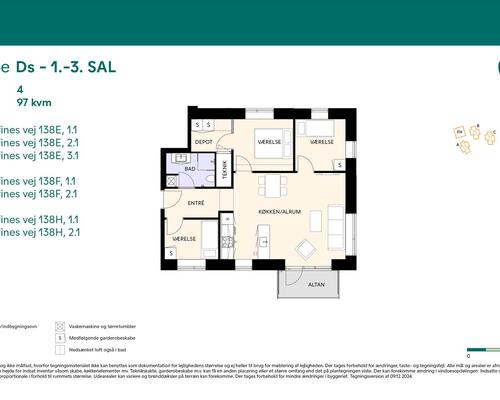 4 værelses lejlighed i Birkerød