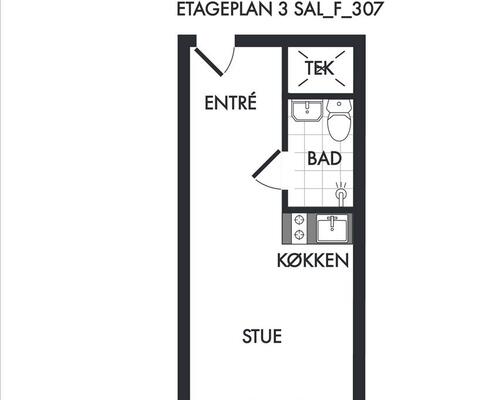 1 værelses lejlighed i Frederiksberg