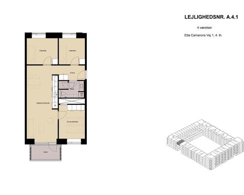 4 værelses lejlighed i København SV